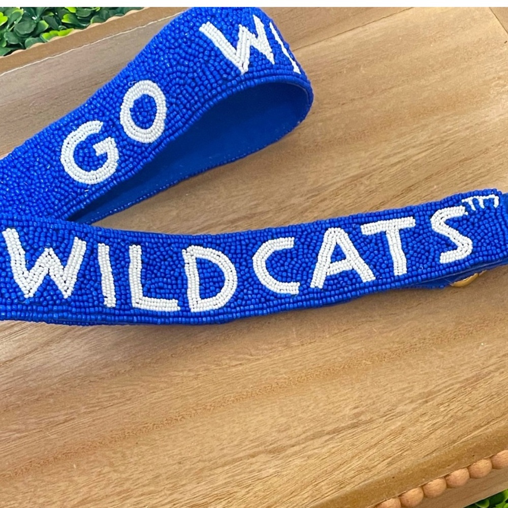NEW University of Kentucky GO WILDCATS Beaded Purse Strap Game Day Gifts